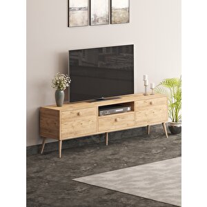 Beyza Ahşap Ayaklı 180 Cm Atlantik Çam Tv Sehbası