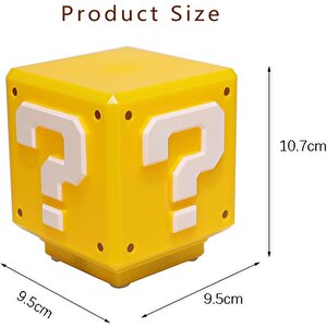 Soru İşareti Blok Lambası Led Gece Lambası, Oyun Parası Ses Efektli
