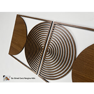 Ahşap Duvar Tablosu, 3 Parça Ahşap Modern Duvar Dekoru,yüzyıl Ortası Modern Desen Duvar Paneli, Ceviz 28x28 cm