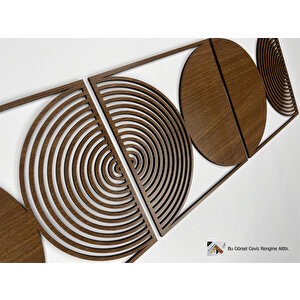 Ahşap Duvar Tablosu, 3 Parça Ahşap Modern Duvar Dekoru,yüzyıl Ortası Modern Desen Duvar Paneli, Ceviz 40,5x40,5 cm