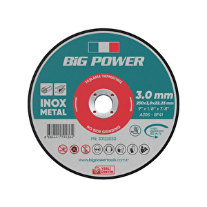Bi̇g Power 230*3.0*22.23 Inox Metal Kesme (5 Adet)