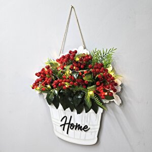 Led Işıklı Ve Kokina Çiçekli Kapı Ve Duvar Dekoru