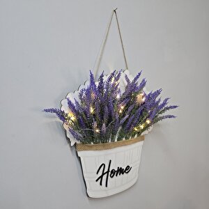 Led Işıklı Ve Lavanta Çiçekli Kapı Ve Duvar Dekoru