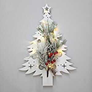 Yılbaşı Çam Ve Kokinalı, Led Işıklı Duvar Dekoru