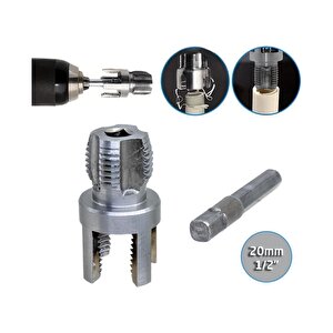 Kali̇te Pvc Pprc Boru Iç Ve Dış Diş Açma Aparatı 1/2" (20 Mm)