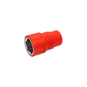 İzeltaş 13000005157 1000v İzoleli 6 Köşe 1/2" Lokma Anahtar 22 Mm