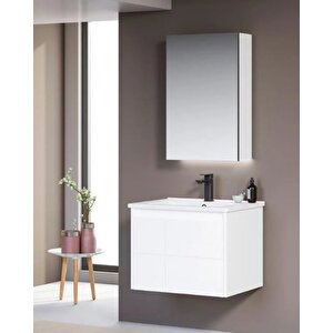 Likya 65 Cm Banyo Dolabı Takımı Mat Beyaz