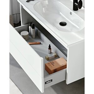 Likya 65 Cm Banyo Dolabı Takımı Mat Beyaz