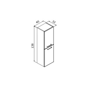 Salerno 40 Cm Banyo Boy Dolabı Mat Sardunya