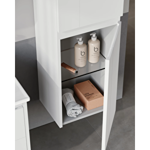 Likya 40 Cm Banyo Boy Dolabı Mat Beyaz