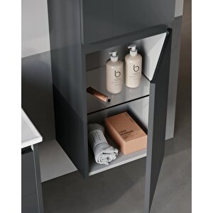 Likya 40 Cm Banyo Boy Dolabı Mat Antrasit