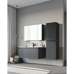 Likya 40 Cm Banyo Boy Dolabı Mat Antrasit