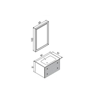 Lipari 80 Cm Banyo Dolabı Takımı Mat Vizon