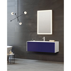 Cube 100 Cm Banyo Dolabı Takımı Mat Lacivert