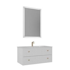 Lipari 100 Cm Banyo Dolabı Takımı Mat Beyaz