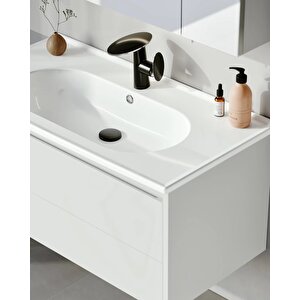 Likya 80 Cm Banyo Dolabı Takımı Mat Beyaz