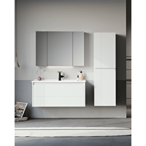 Orka Likya 80 Cm Banyo Dolabı Takımı Mat Beyaz