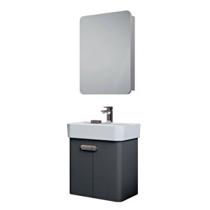 Orbit 55 Cm Banyo Dolabı Takımı Parlak Antrasit