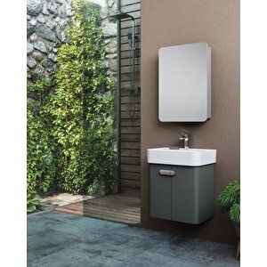 Orbit 55 Cm Banyo Dolabı Takımı Parlak Antrasit