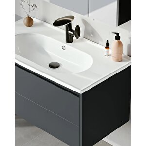 Likya 65 Cm Banyo Dolabı Takımı Mat Antrasit