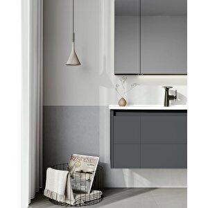 Orka Likya 65 Cm Banyo Dolabı Takımı Mat Antrasit