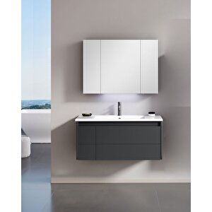 Orka Likya 65 Cm Banyo Dolabı Takımı Mat Antrasit
