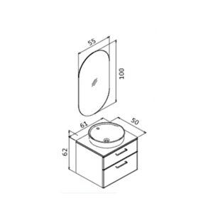 Salerno 60 Cm Banyo Dolabı Takım Mat Antrasit
