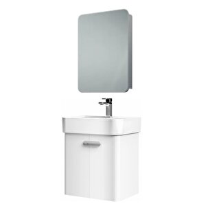 Orbit 55 Cm Banyo Dolabı Takımı Parlak Beyaz