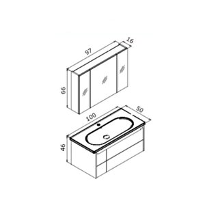 Orka Likya 100 Cm Banyo Dolabı Takımı Mat Beyaz