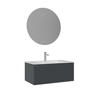 Olbia 80 Cm Banyo Dolabı Takımı Mat Antrasit