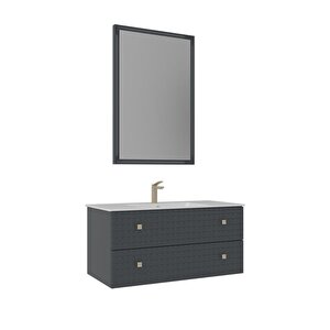 Lipari 100 Cm Banyo Dolabı Takımı Mat Antrasit
