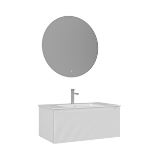 Olbia 100 Cm Banyo Dolabı Takımı Mat Beyaz