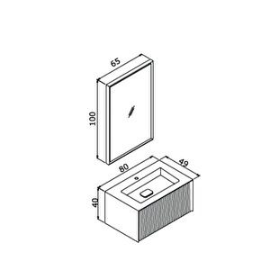 Cube 80 Cm Banyo Dolabı Takımı Mat Lacivert