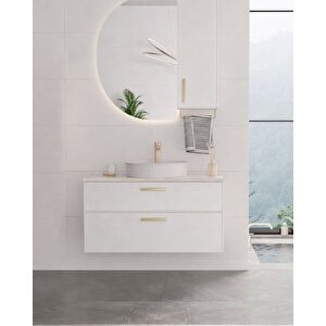 Salerno 95 Cm Banyo Dolabı Mat Beyaz
