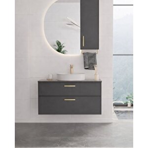 Salerno 95 Cm Banyo Dolabı Mat Antrasit