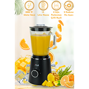 M27 1000w Cam Hazneli Kişisel Smoothie Blender Siyah