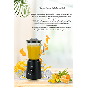 M27 1000w Cam Hazneli Kişisel Smoothie Blender Siyah