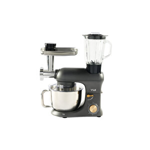 M200 Multi-fonksiyonel 3'ü Bir Arada Döküm Gövde Stand Mikser Kıyma Setli Ve Blender Özellikli 1800w Gri/gold
