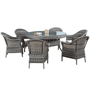 Nova Yuvarlak Masalı Rattan Bahçe Mobilya Takımı | 140 Cm Çap