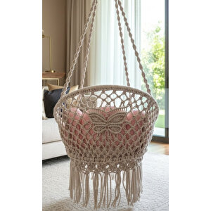 Tek Kişilik Makrome El Örgüsü Salıncak (krem) Mis38005