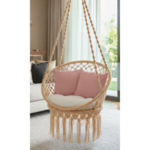 Mis38005bej Tek Kişilik Makrome El Örgüsü Salıncak (bej) Sadece Salıncak