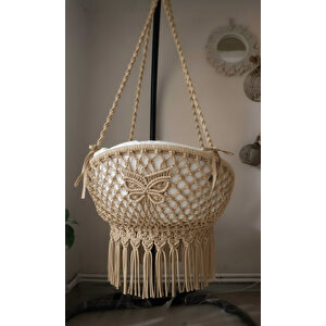 Mis38005bej Tek Kişilik Makrome El Örgüsü Salıncak (bej) Sadece Salıncak