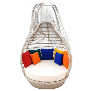 Tassel Daybed | 150 Cm Rattan Bahçe Kral Yatağı