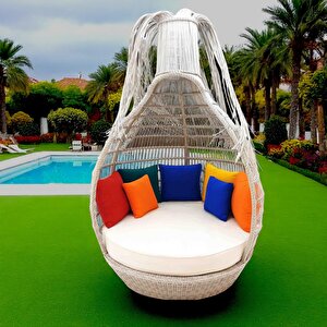 Tassel Daybed | 150 Cm Rattan Bahçe Kral Yatağı