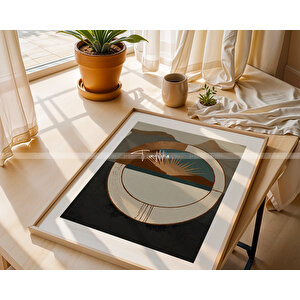 Doğal Tonlarda Ahşap Çerçeveli Tablo 2'li Tablo Seti 30x42 cm