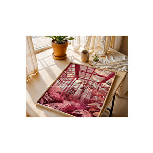 Pembe Botanik 2'li Ahşap Çerçeveli Tablo Seti 30x42 cm