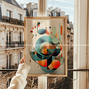 Modern Geometrik 2'li Ahşap Çerçeveli Tablo Seti 50x70 cm