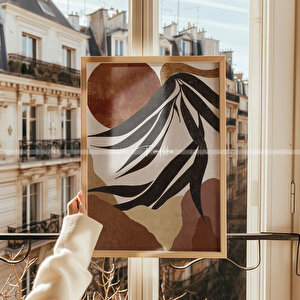 Tropikal Dokulu 2'li Ahşap Çerçeveli Tablo Seti-2 30x42 cm