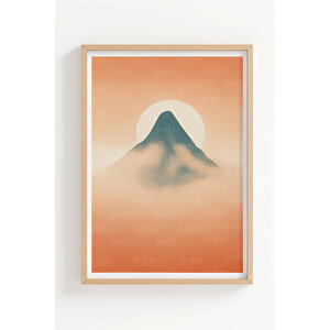 Sisli Dağlar 2’li Ahşap Çerçeveli Tablo Seti - Doğa Ve Minimalist Dekor 30x42 cm