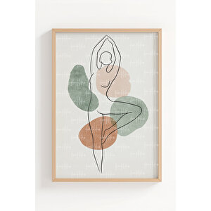 Lotus Ve Meditasyon 2’li Ahşap Çerçeveli Tablo Seti - Minimalist Dekor 21x30 cm
